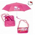 Kinder Regenschirm r53 cm mit Tragetasche Hello Kitty